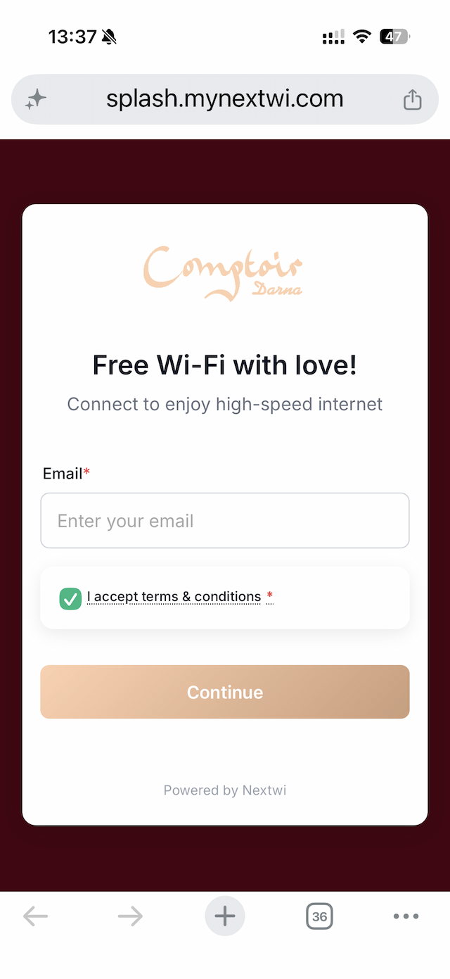 Mockup — Connexion par Email